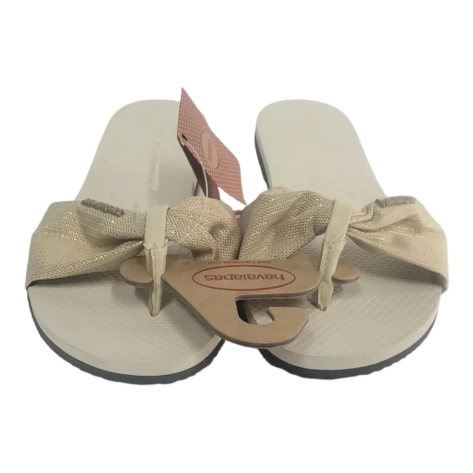 Havaianas Women's St. Tropez Shine Flip Flop Sandal - Beige (Size USA 7/8W, EUR 37.5/39) - Exotic Pro