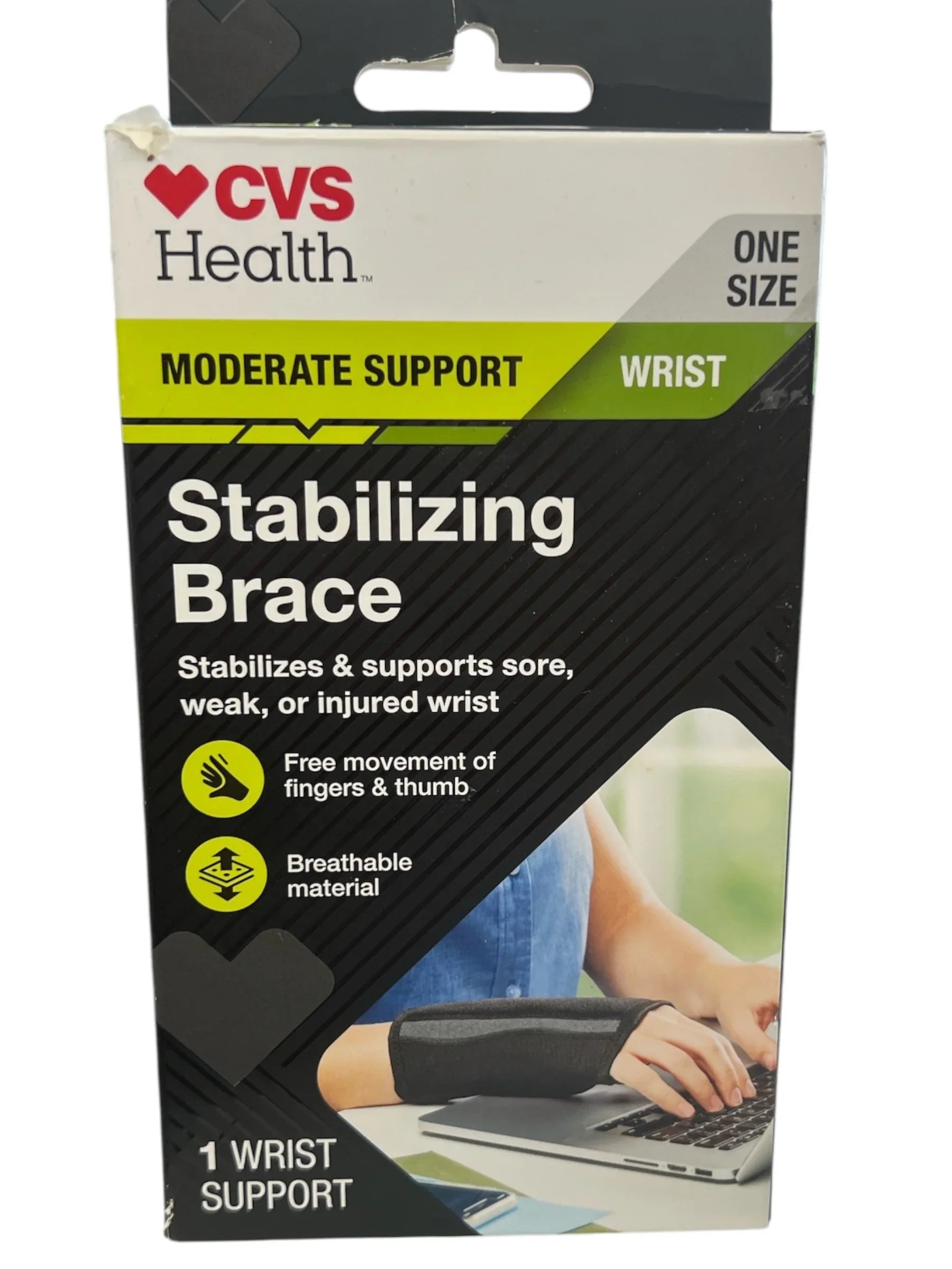 CVS Health Moderate Support Wrist Brace – One Size Stabilizing Support - Exotic Pro