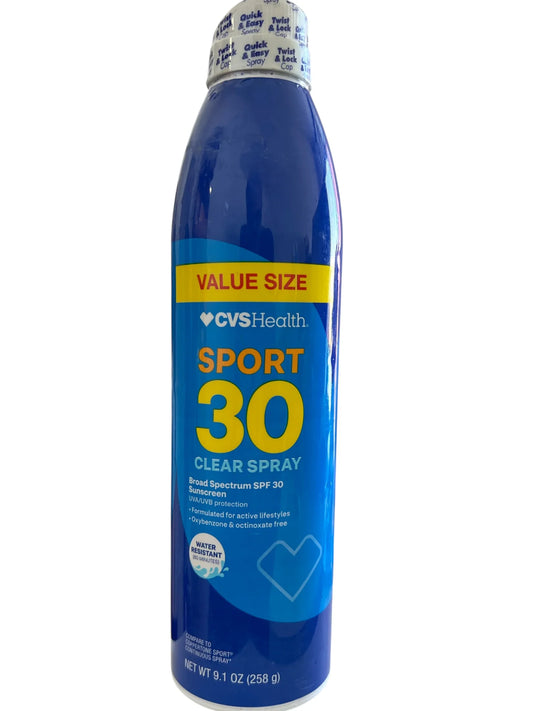 CVS Health Sport Sunblock Spray SPF 30 – Continuous Spray, 9.1 oz