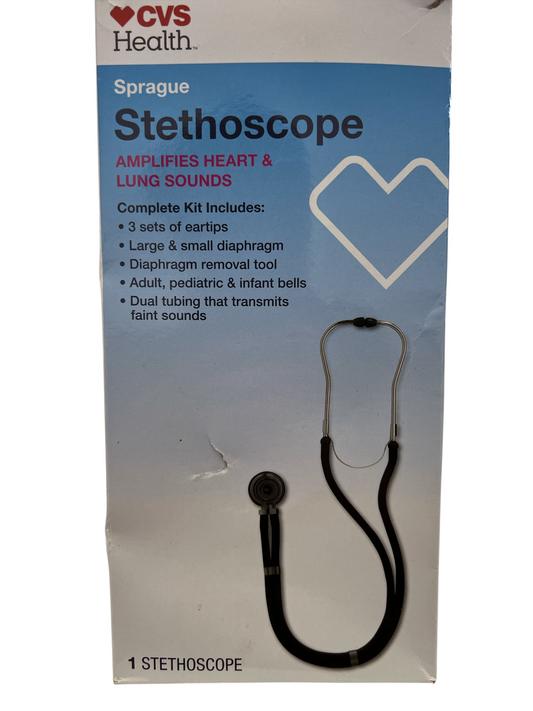 CVS Health Sprague Stethoscope Kit – Dual Head, Complete Diagnostic Set