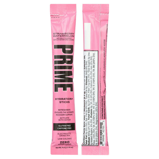 Prime Hydration Stick Pack – Strawberry Watermelon, Electrolyte Drink Mix, 6ct