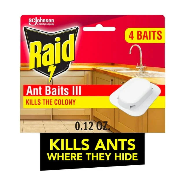 Raid Ant Baits Indoor Insect Killer Traps | 4 Count | 0.12oz Each - Exotic Pro