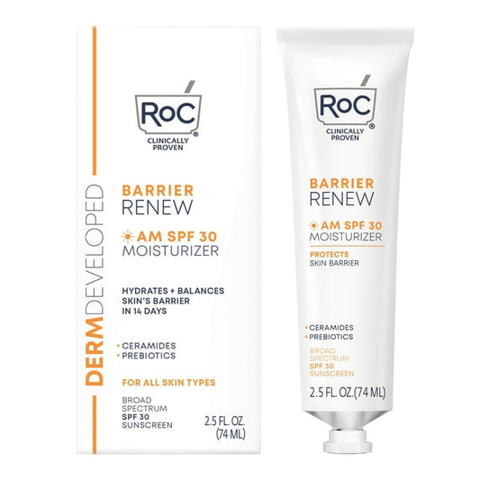 RoC Barrier Renew AM Moisturizer SPF 30, All Skin Types, 2.5 fl oz