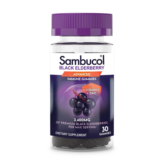 Sambucol Black Elderberry Immune Support Gummies – With Vitamin C & Zinc, 30ct