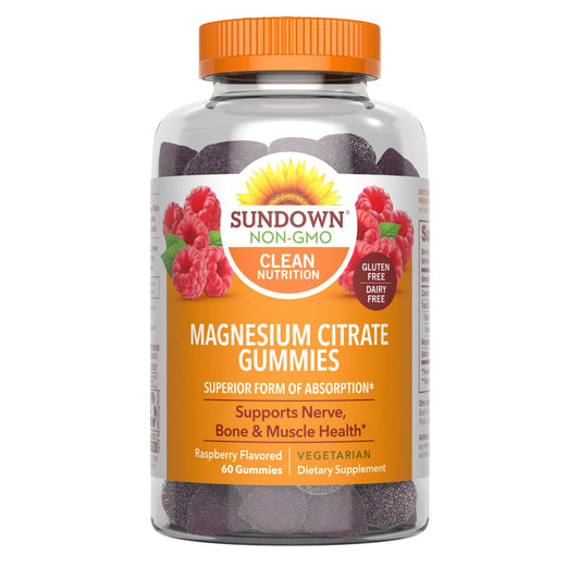 Sundown Magnesium Citrate Gummies, 180 mg, Raspberry Flavor - 60 Count