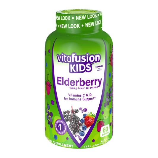 vitafusion Kids Elderberry Gummies – Immune Support Vitamins for Kids, 60 Gummies