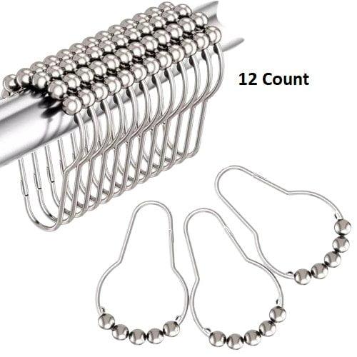 Whitmor Stainless Steel Shower Curtain Rings - Set of 12 - Exotic Pro