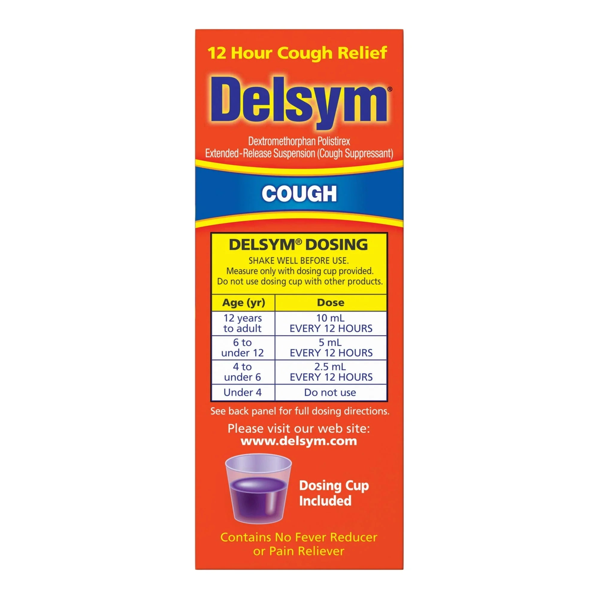Delsym 12 Hour Cough Relief Liquid – Grape Flavor Cough Suppressant, 3 oz - Exotic Pro