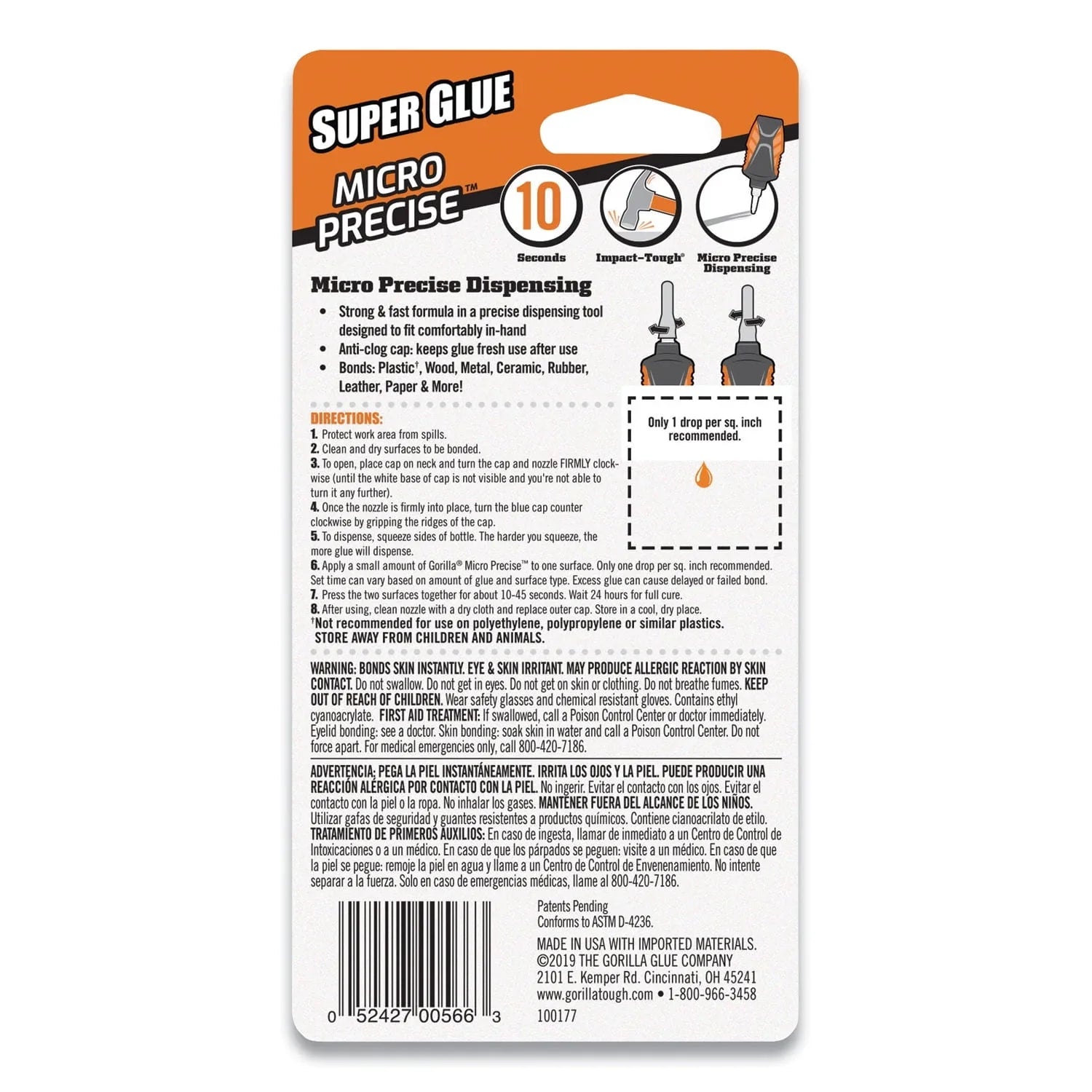 Gorilla Micro Precise Super Glue Clear 5.5g | Fast-Setting Repair Adhesive - Exotic Pro