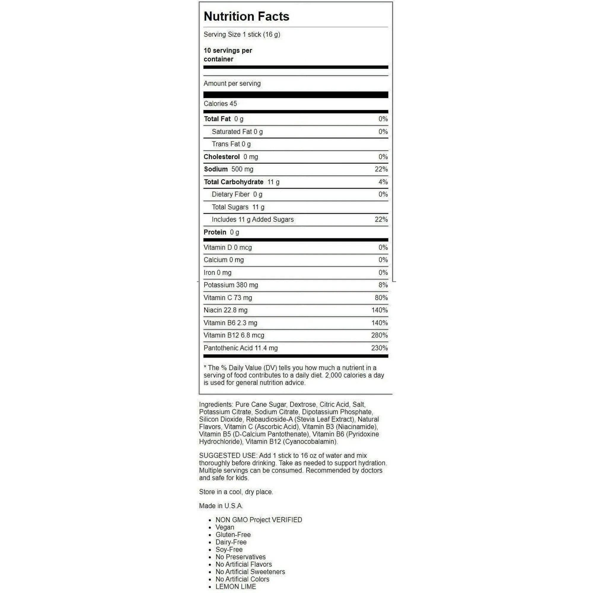 Liquid I.V. Hydration Multiplier Lemon Lime Drink Mix | 10 Packets - Exotic Pro