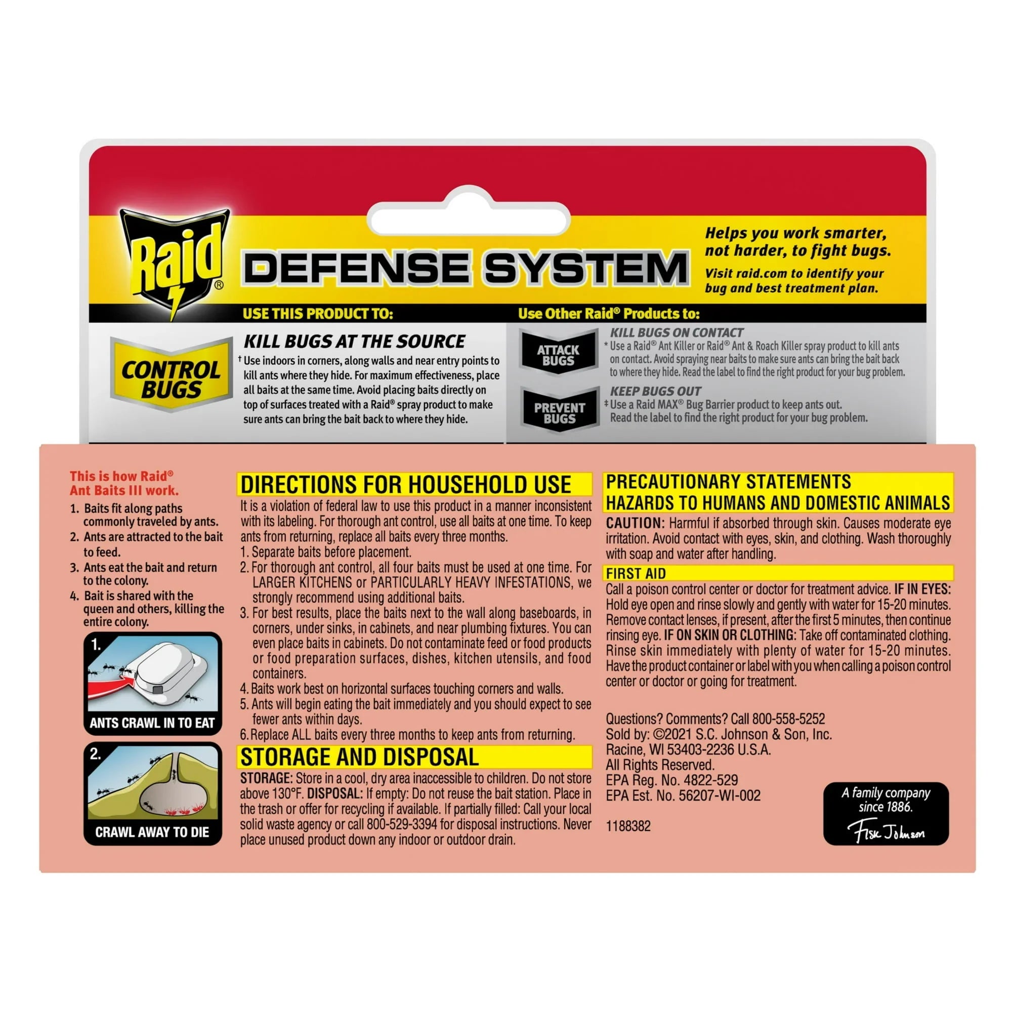 Raid Ant Baits Indoor Insect Killer Traps | 4 Count | 0.12oz Each - Exotic Pro