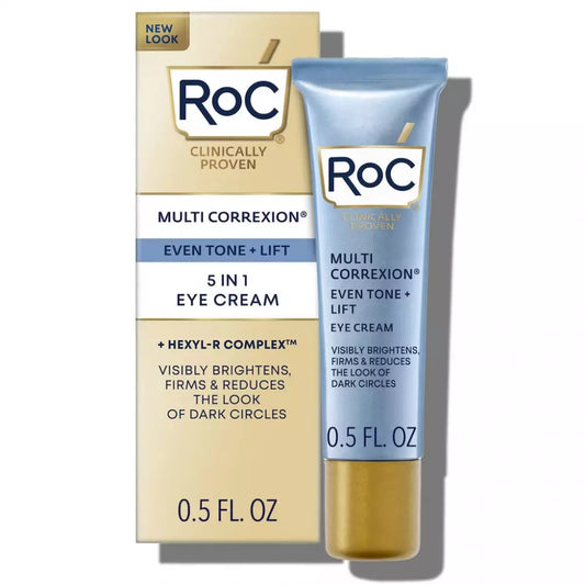 RoC Multi Correxion 5-in-1 Anti-Aging Eye Cream | For Puffiness, Under-Eye Bags & Dark Circles | 0.5 fl oz