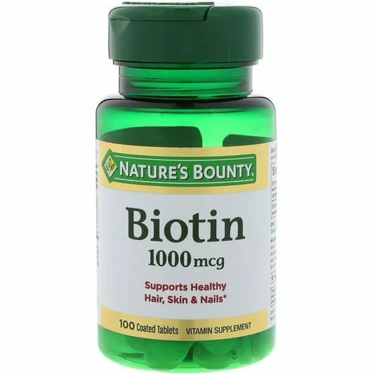 Nature's Bounty Biotin 1,000 mcg – 100 Tablets | Hair, Skin Nail Support