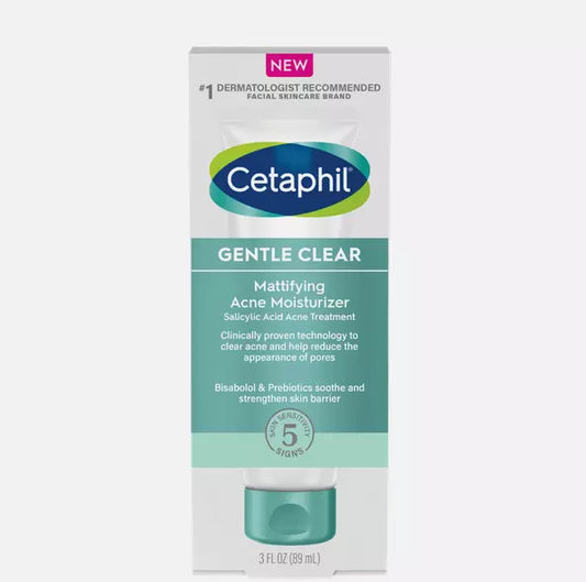 Cetaphil Gentle Clear Mattifying Acne Moisturizer With 0.5% Salicylic Acid, 3oz