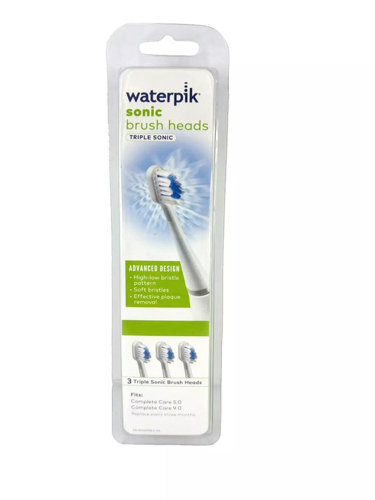 Waterpik Triple Sonic® / Complete Care 5.0 Replacement Toothbrush Heads (3-Pack) - White