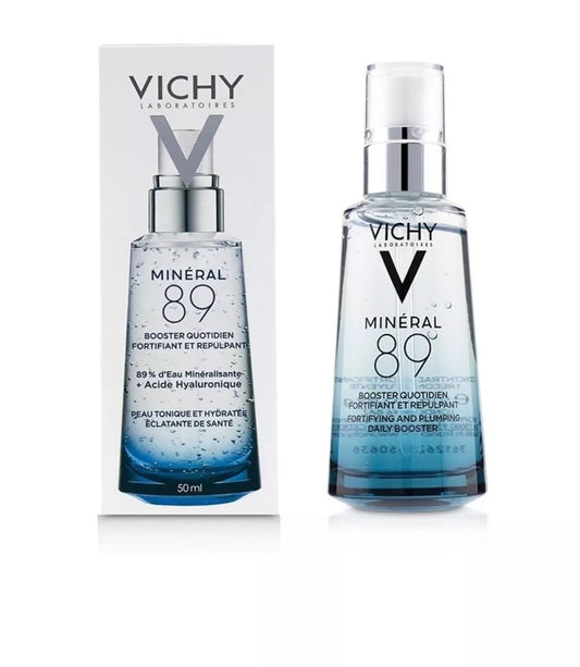 Vichy Mineral 89 Hydrating Hyaluronic Acid Serum and Daily Face Moisturizer For Stronger, Healthier Looking Skin 50 ML