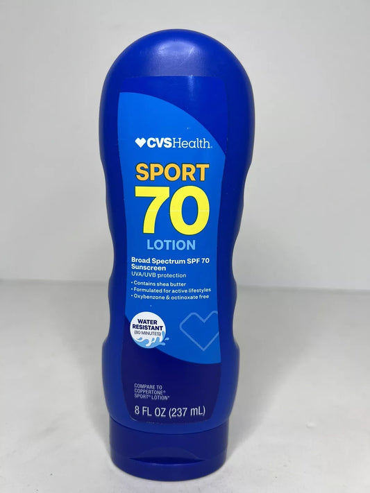 CVS Health Sport Sunscreen Lotion SPF 70 – Water-Resistant (8 fl oz)