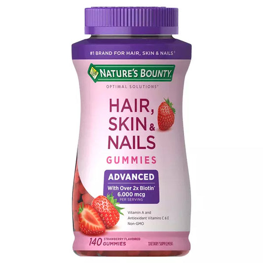 "Nature's Bounty Optimal Solutions Advanced, Skin and Nails Vitamins With Biotin," 140 Gummies