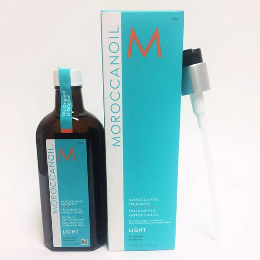 Moroccanoil Oil Treatment Light with Pump, 6.8 oz / 200 mL - For Fine &amp; Light-Colored Hair