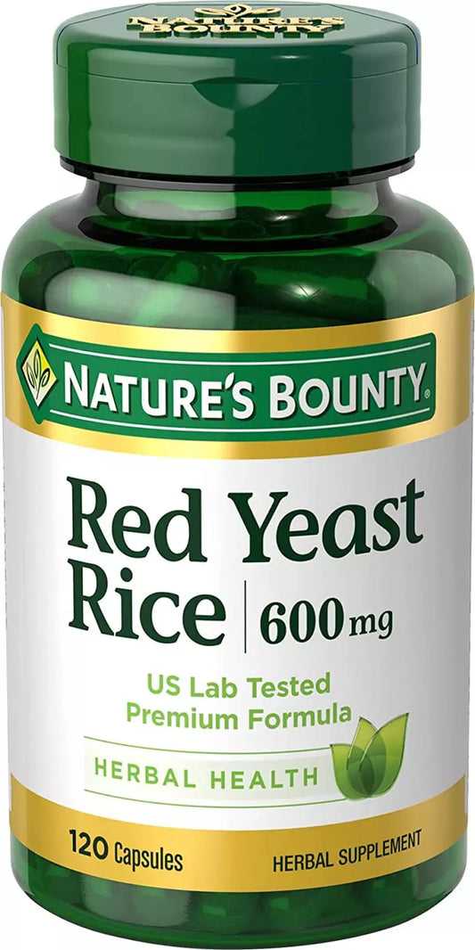 Nature's Bounty Red Yeast Rice – 600mg, 120 Ct | Heart & Cholesterol Support