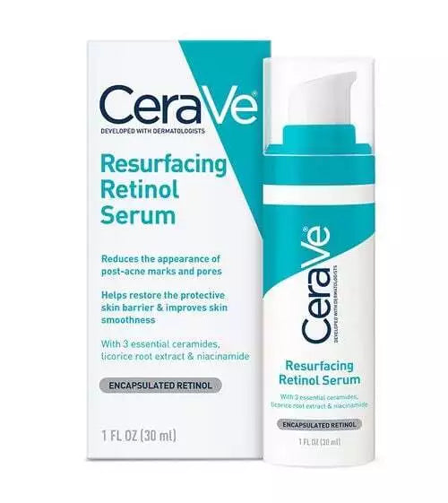 CeraVe Acne Resurfacing Retinol Face Serum with Retinol & Niacinamide for Acne Prone Skin, 1 fl oz