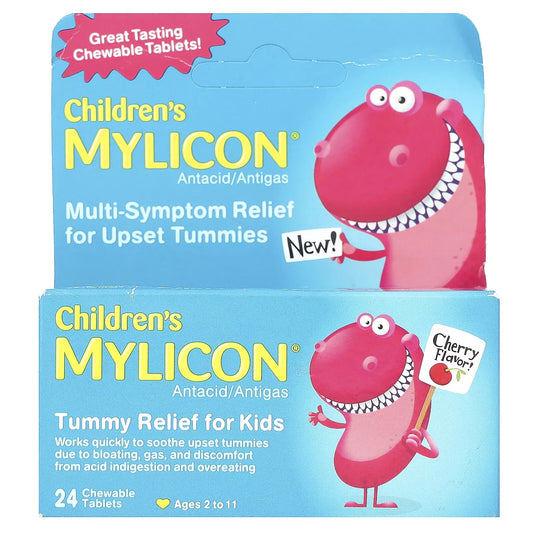 Children's Mylicon Tummy Relief – Cherry, 24 Chewables | Ages 2-11