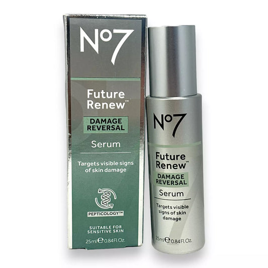 No7 Future Renew Damage Reversal Facial Serum with Peptides & Hyaluronic Acid, All Skin Types, 0.84 oz