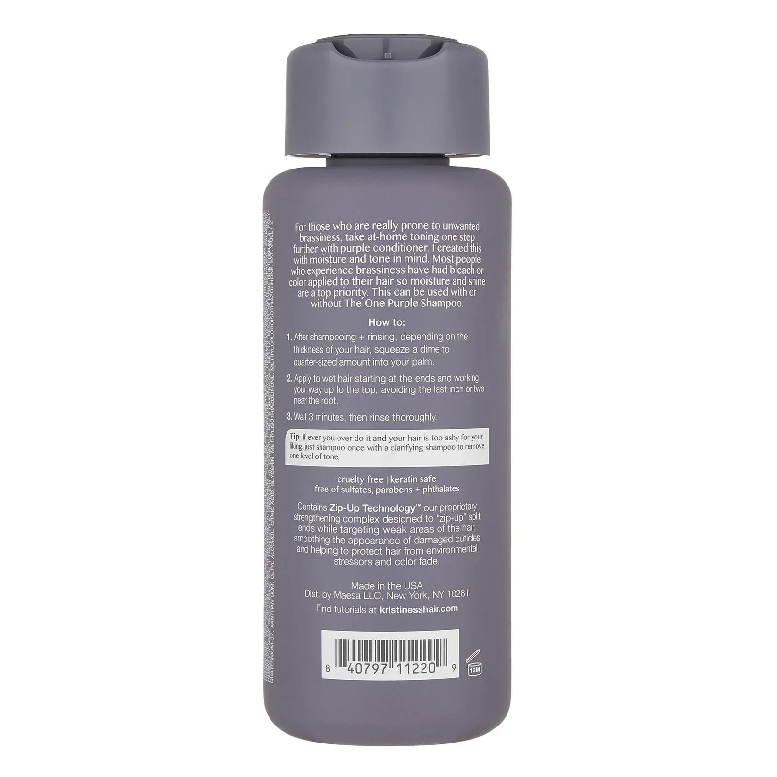 Kristin Ess The One Purple Conditioner – Toning for Blonde Hair, 10 oz - Exotic Pro