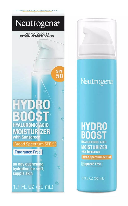 Neutrogena Hydro Boost SPF 50 Face Moisturizer with Hyaluronic Acid, 1.7 oz