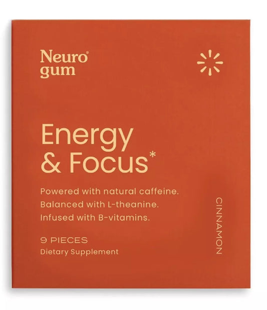 Neuro Gum Energy & Focus – L-Theanine, B6, B12, Cinnamon, 9 Pieces