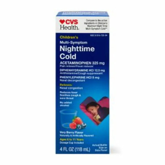 CVS Health Children's Nighttime Cold Relief, Very Berry, 4 fl oz