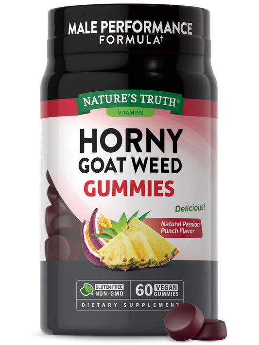 Nature's Truth Horny Goat Weed & Maca Gummies – Vegan Libido Support, 60ct