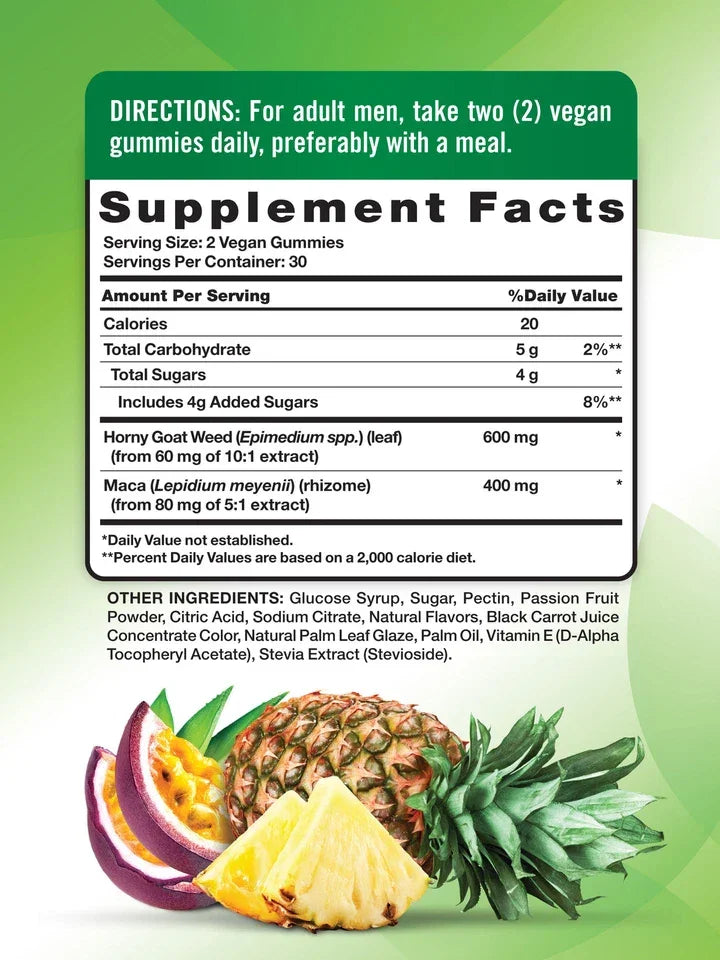 Nature's Truth Horny Goat Weed & Maca Gummies – Vegan Libido Support, 60ct - Exotic Pro