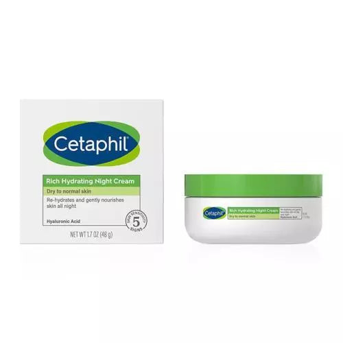 Cetaphil Rich Hydrating Cream for Face with Hyaluronic Acid, Dry to Normal Skin, 1.7oz